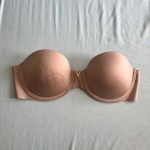 Victoria's Secret Tan Strapless Bra Molded Cup